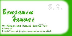 benjamin hamvai business card